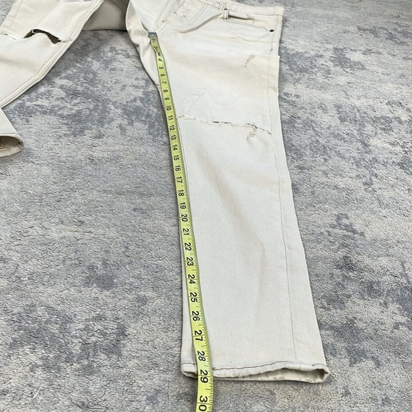 New One Teaspoon Mr Blues Knee Slit Button Fly Jeans Cream Mens Sz 32 - Picture 10 of 10
